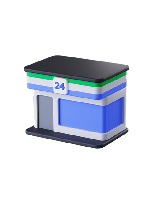 24시 매장 3D 아이콘