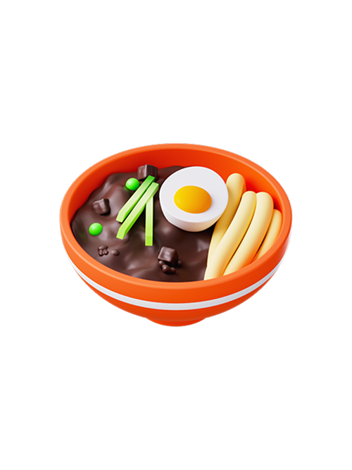 짜장면 3D 아이콘