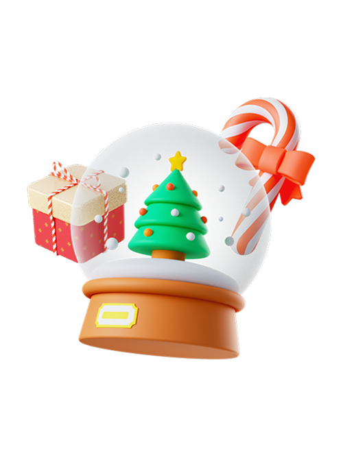 크리스마스 스노우볼 3D 아이콘