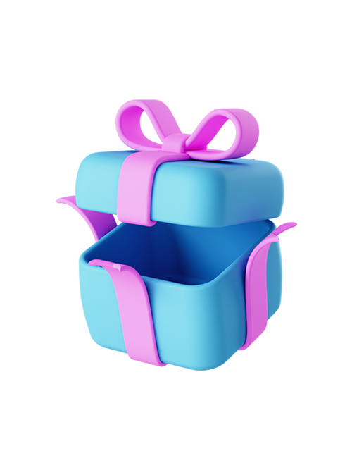 파란색 선물상자 3D 아이콘