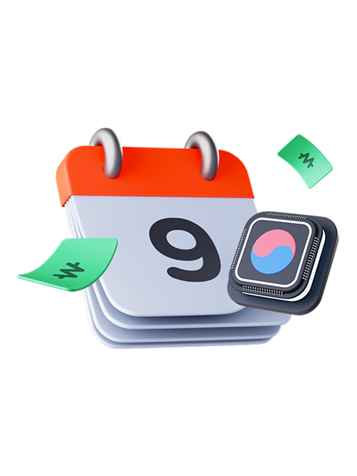 한국 반도체 3D 아이콘