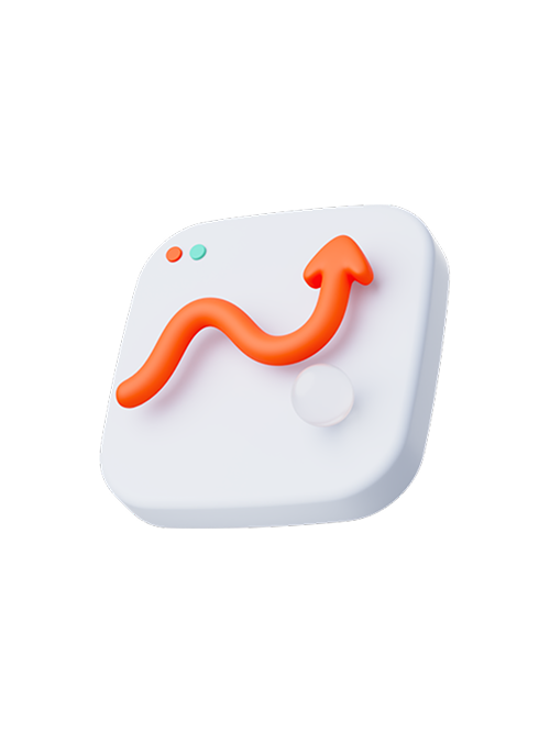 증시 상승 3D 아이콘