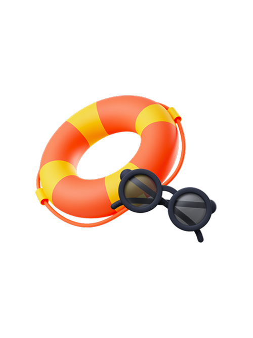 여름휴가 3D 아이콘