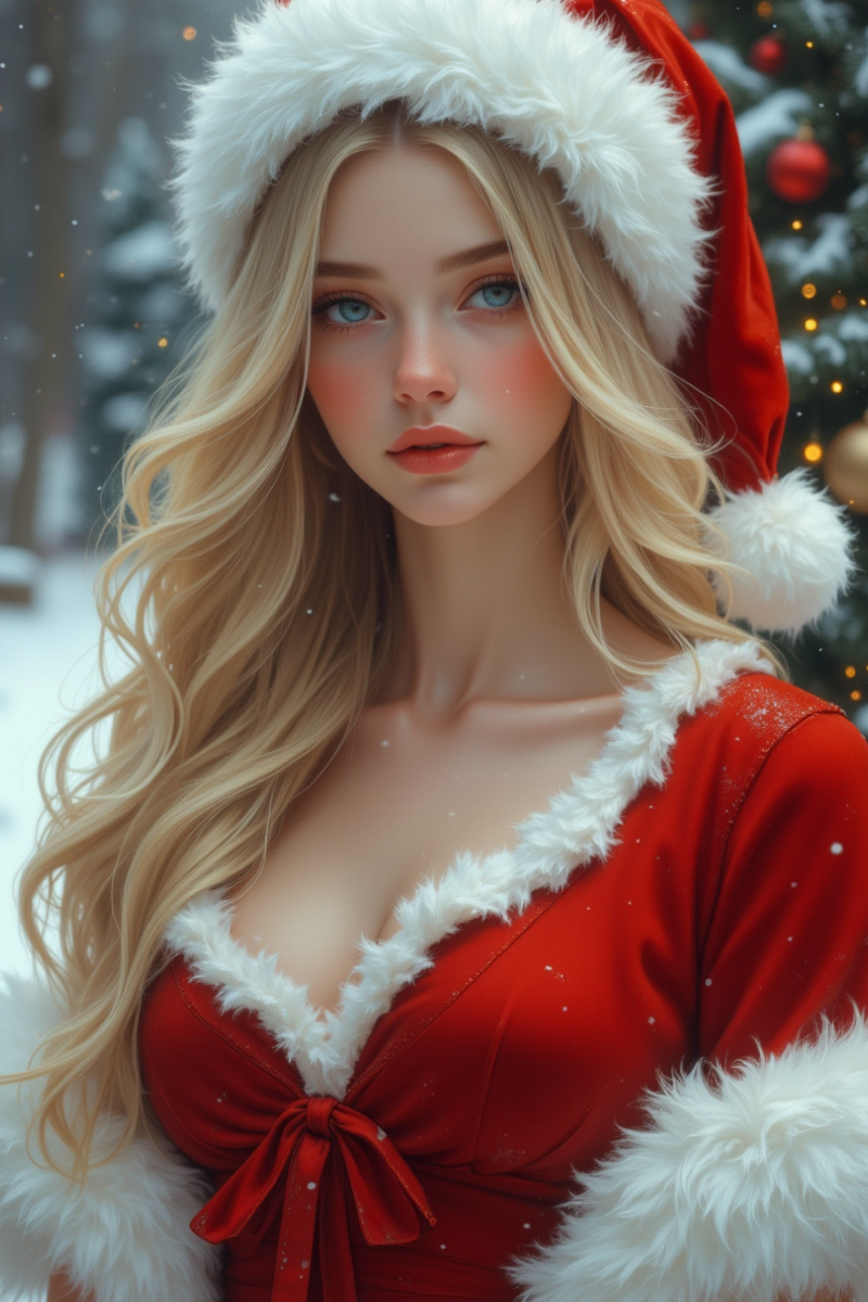 AI로 그린 크리스마스 여성 산타02