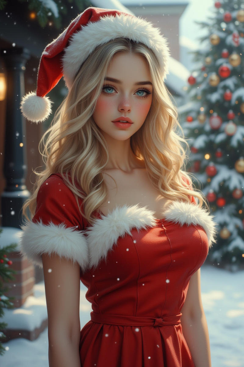 AI로 그린 크리스마스 여성 산타06