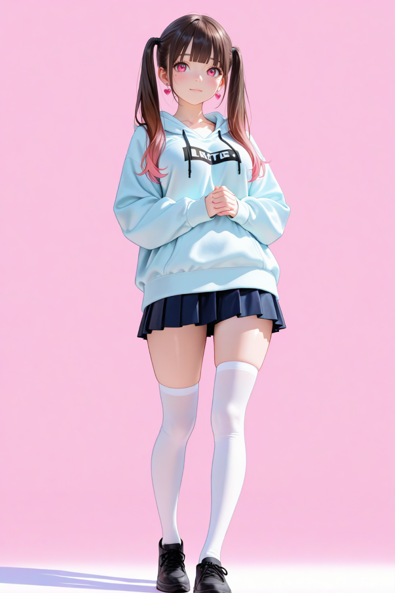 AI로 그린 후드티 입은 미소녀02