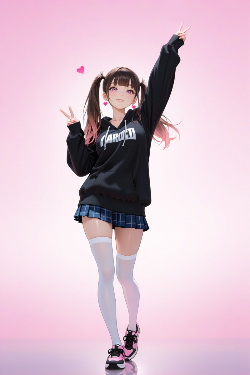 AI로 그린 후드티 입은 미소녀03