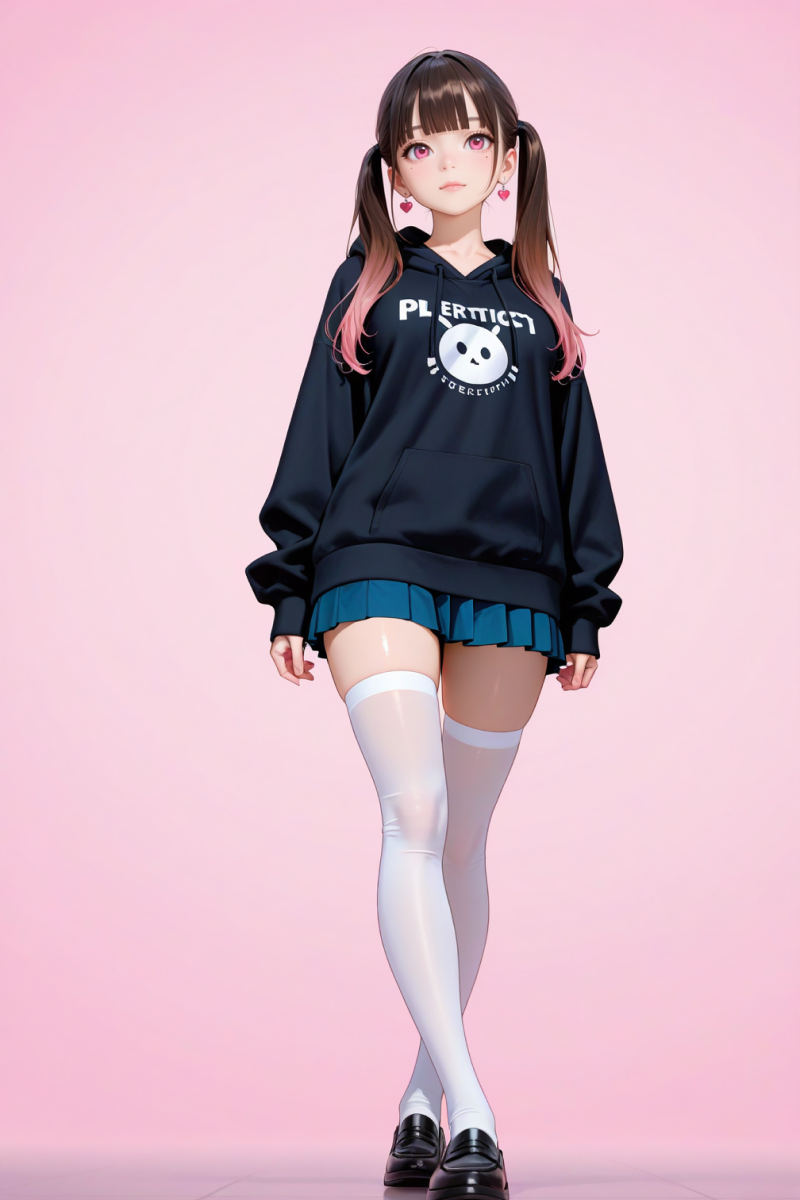 AI로 그린 후드티 입은 미소녀05