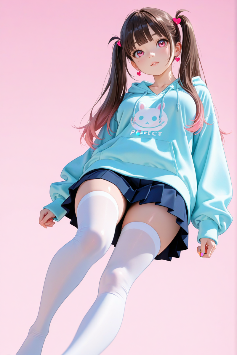 AI로 그린 후드티 입은 미소녀07