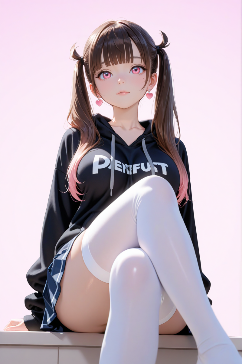 AI로 그린 후드티 입은 미소녀09