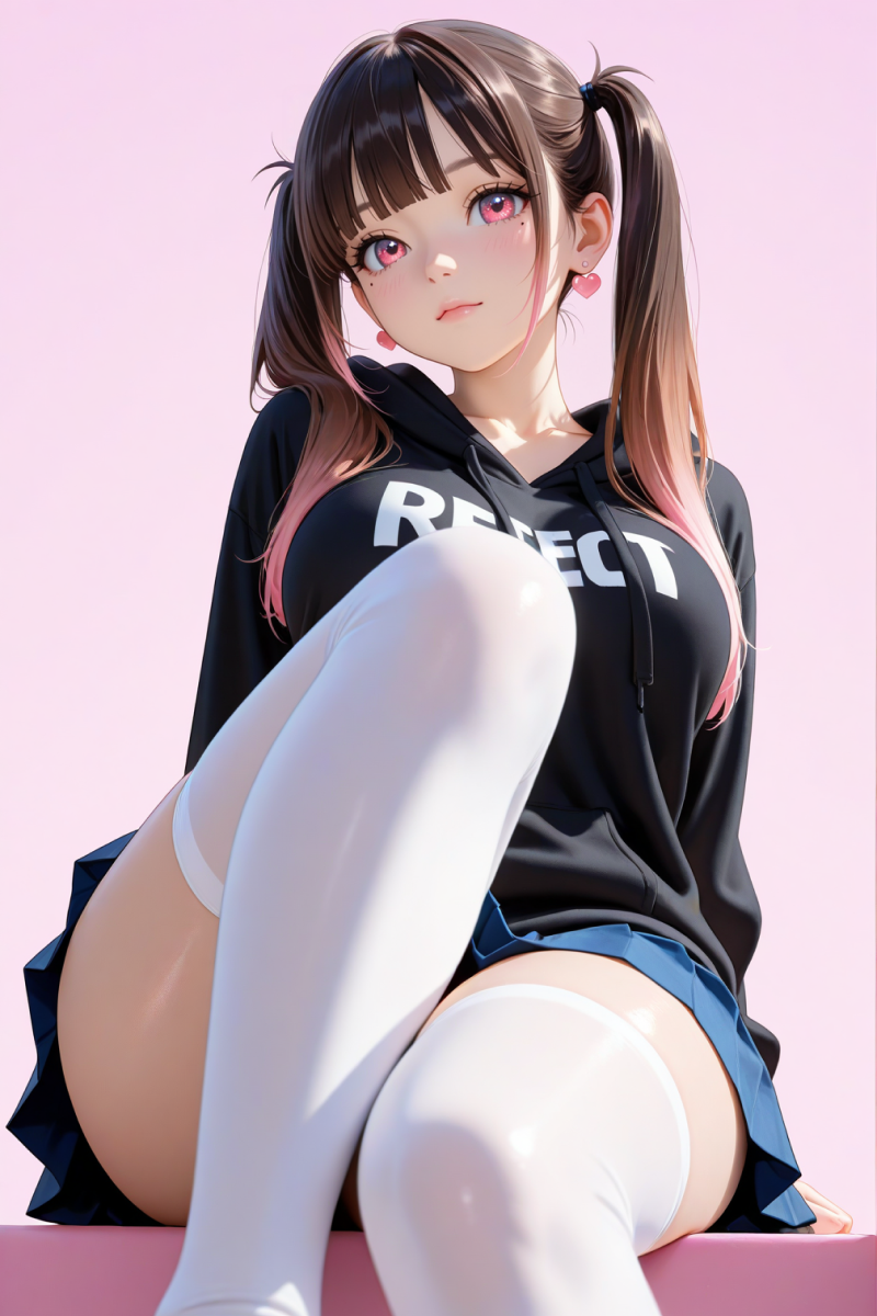 AI로 그린 후드티 입은 미소녀11