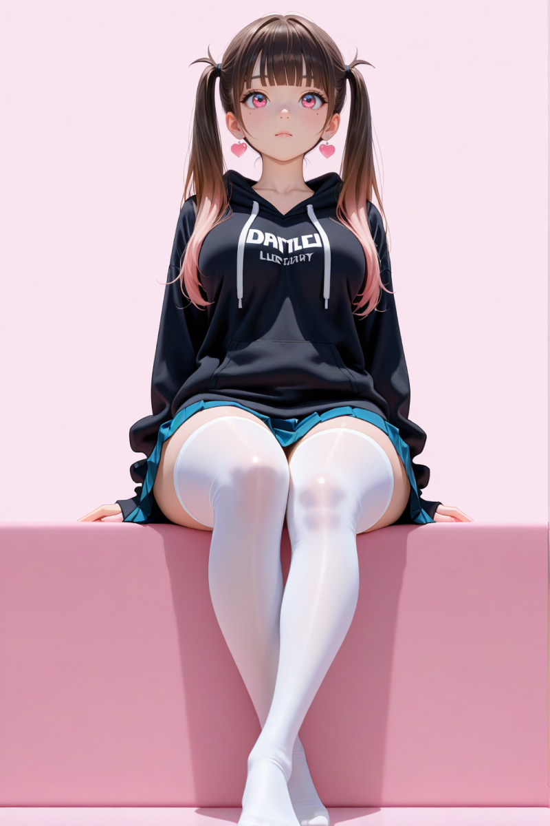 AI로 그린 후드티 입은 미소녀13