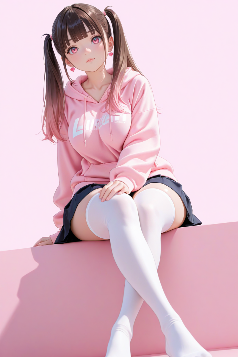 AI로 그린 후드티 입은 미소녀14