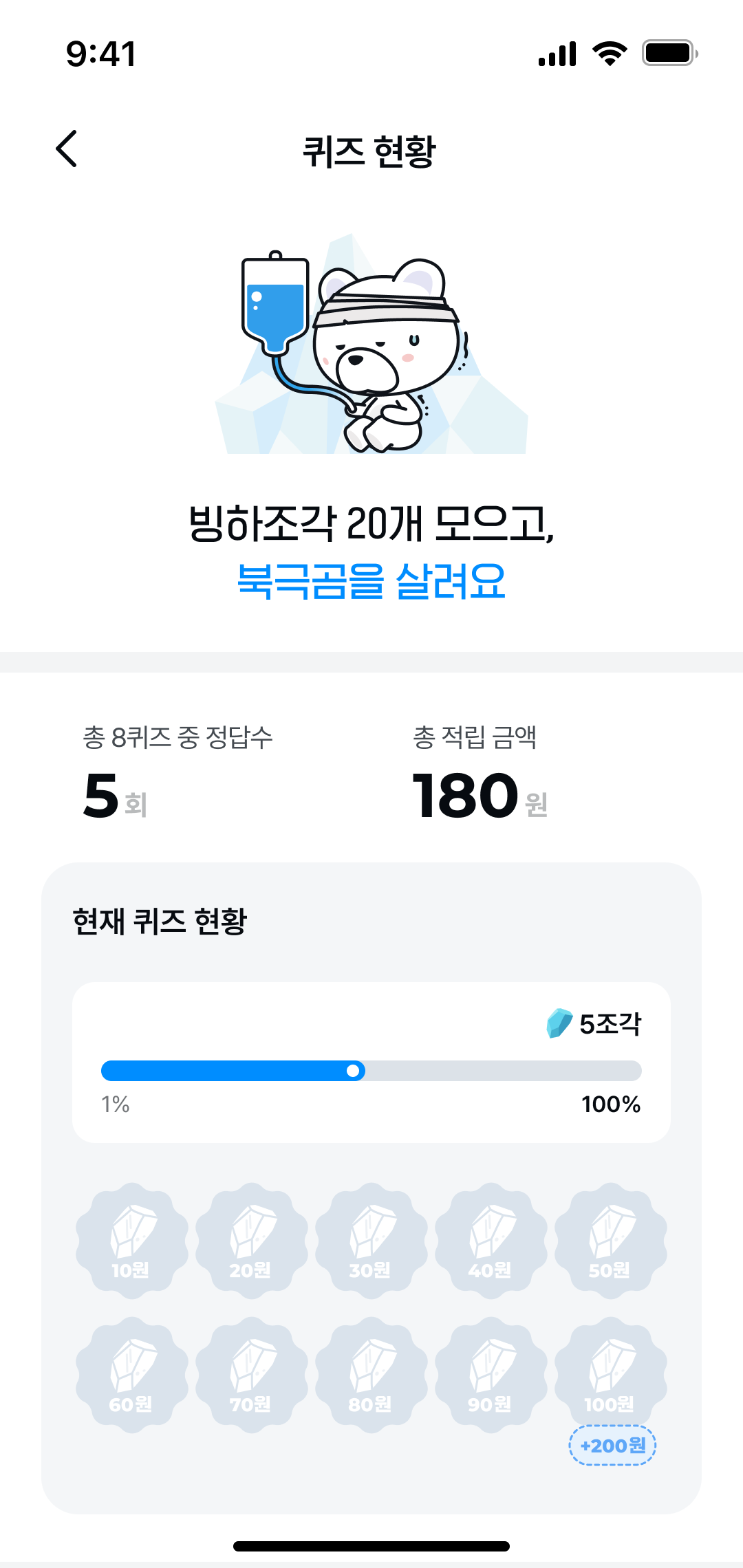 기후행동 기회소득 퀴즈 현황2 페이지 디자인