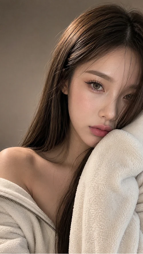 부드러운 자연광과 포근한 감성이 돋보이는 뷰티 클로즈업 인물 화보