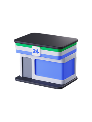 24시 매장 3D 아이콘