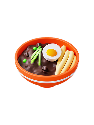 짜장면 3D 아이콘