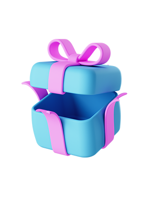 파란색 선물상자 3D 아이콘