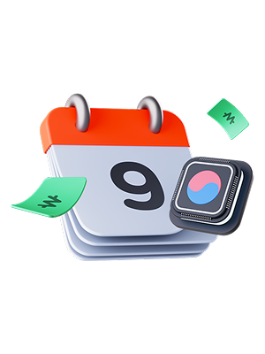 한국 반도체 3D 아이콘