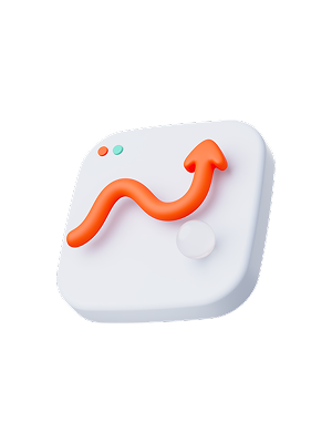 증시 상승 3D 아이콘