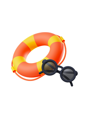 여름휴가 3D 아이콘