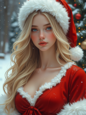 AI로 그린 크리스마스 여성 산타