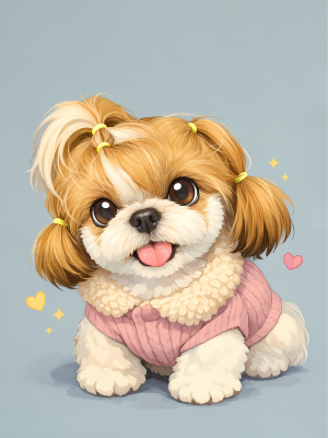 AI로 그린 반려견 감자와 이삐